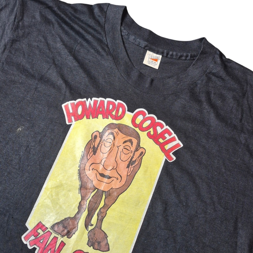 VTG 1976 Hanes Mens Large Howard Cosell Fan Club Single Stitch Graphic‎ T Shirt